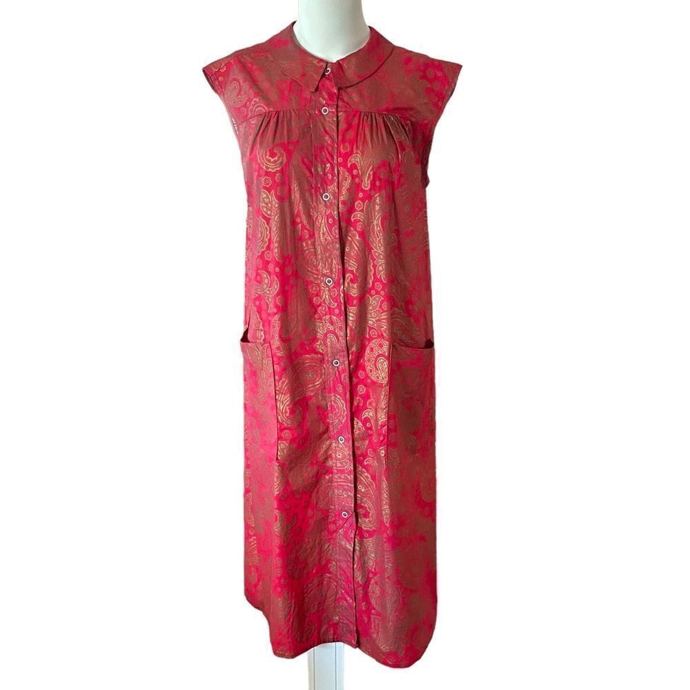 Vintage Sleeveless Button Front Shift Dress